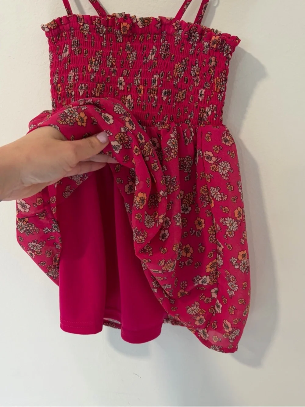 The children’s place Fuchsia Floral Smocked Sundress 2T lined - Picture 3 of 7